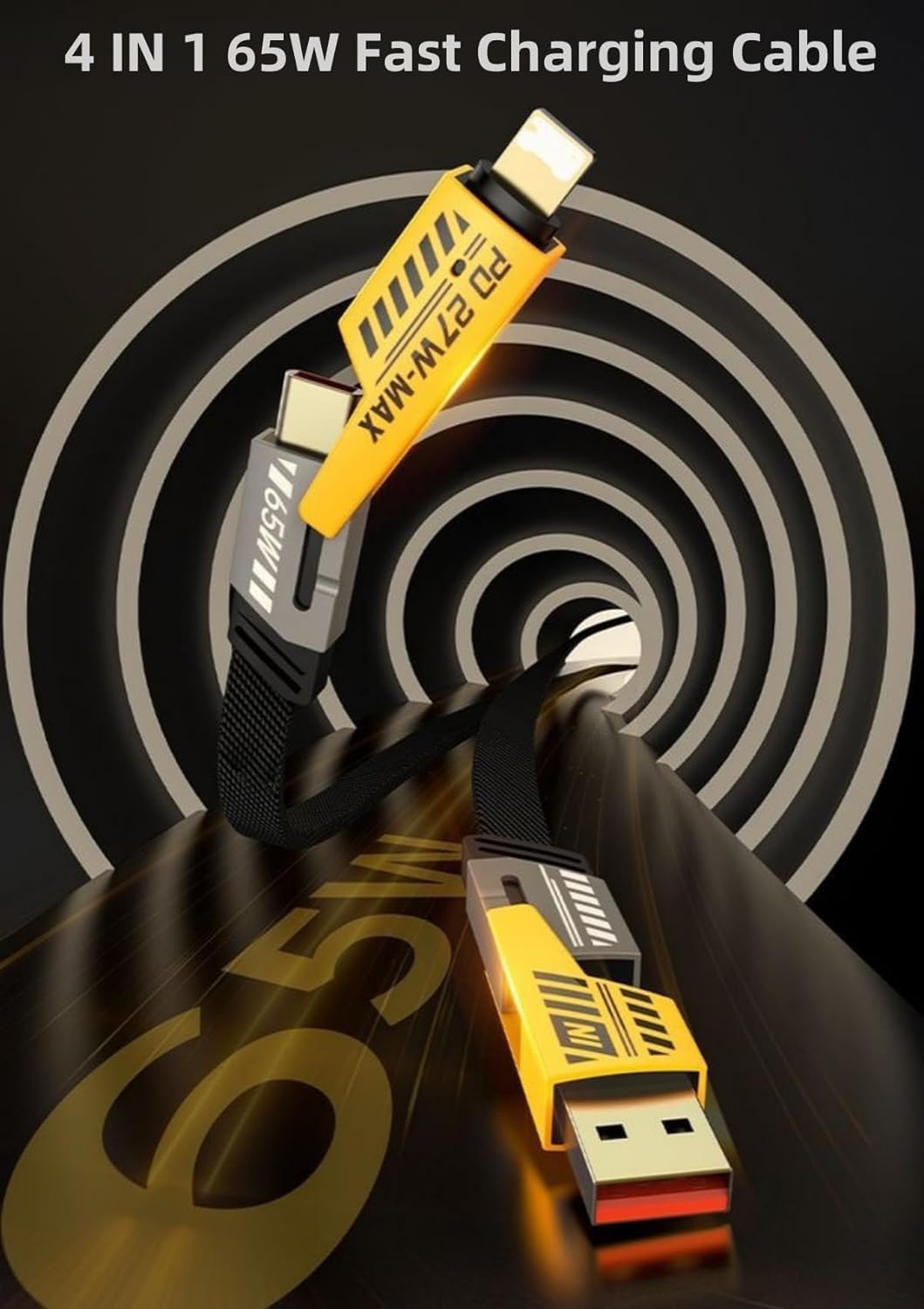 4 In 1 65W Fast Charging Cable Compatible With Android And iPhone